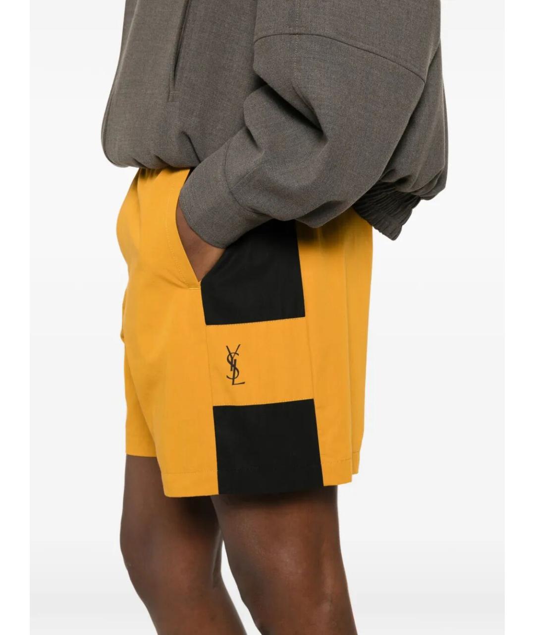 SAINT LAURENT Желтые хлопковые шорты, фото 5