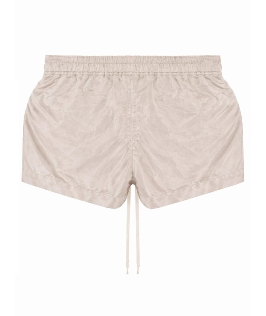 RICK OWENS Бежевые вискозные шорты, фото 3