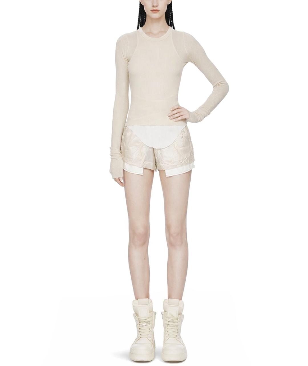 RICK OWENS Бежевые вискозные шорты, фото 2