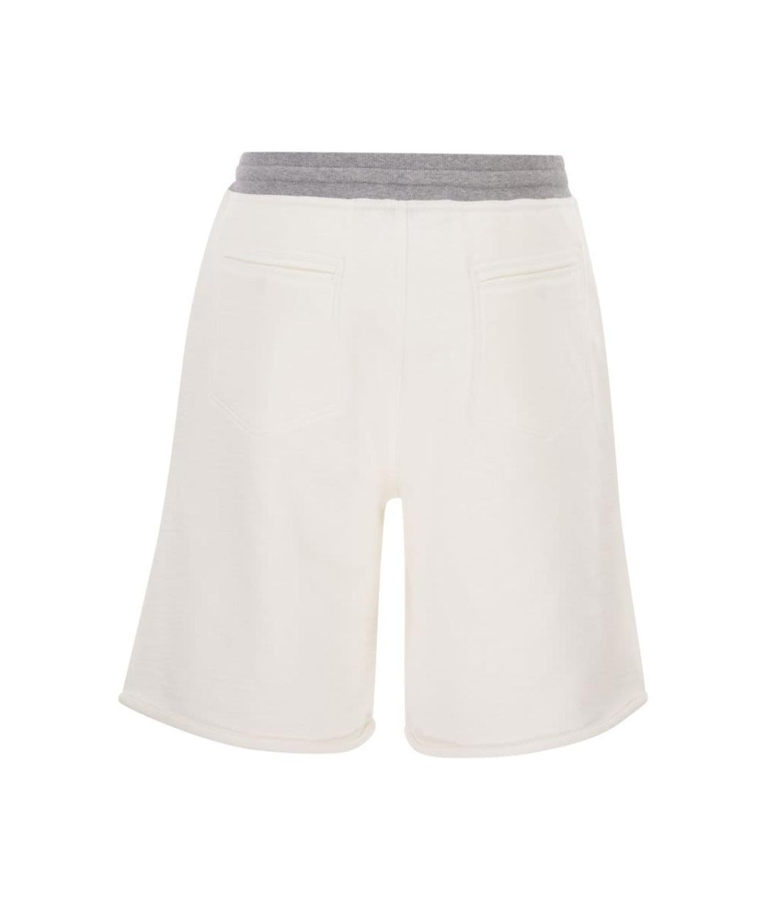 BRUNELLO CUCINELLI Белые хлопковые шорты, фото 2