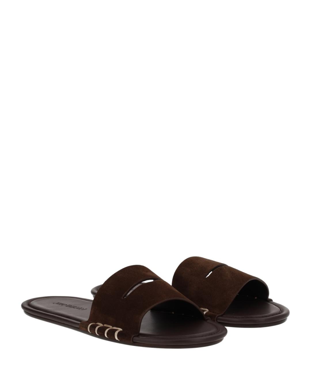 J.W.ANDERSON Коричневые кожаные шлепанцы, фото 2
