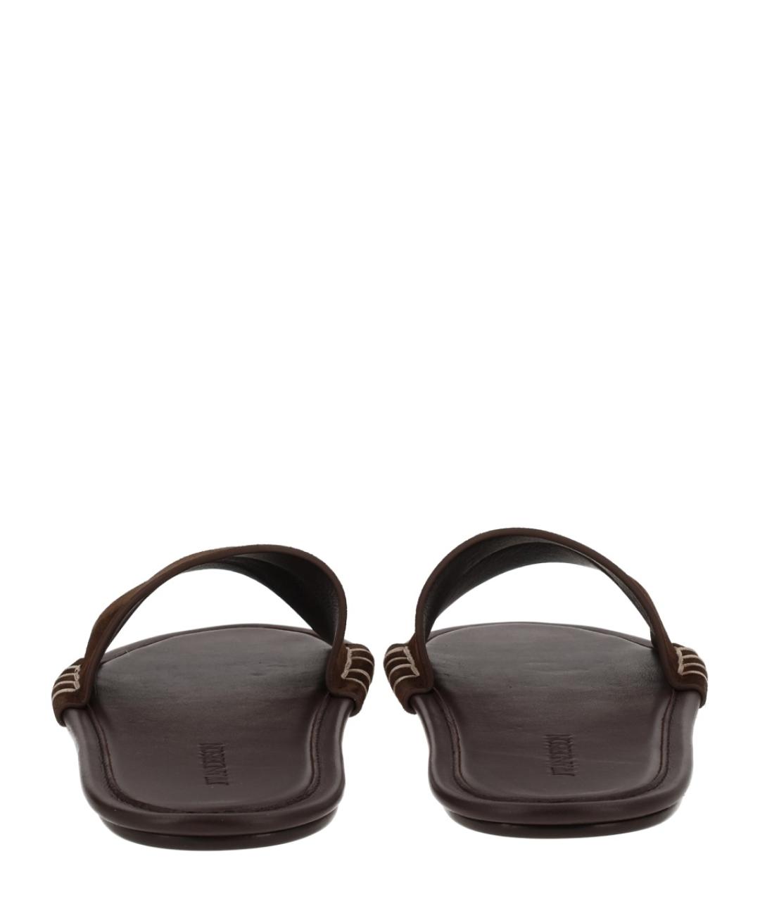 J.W.ANDERSON Коричневые кожаные шлепанцы, фото 4