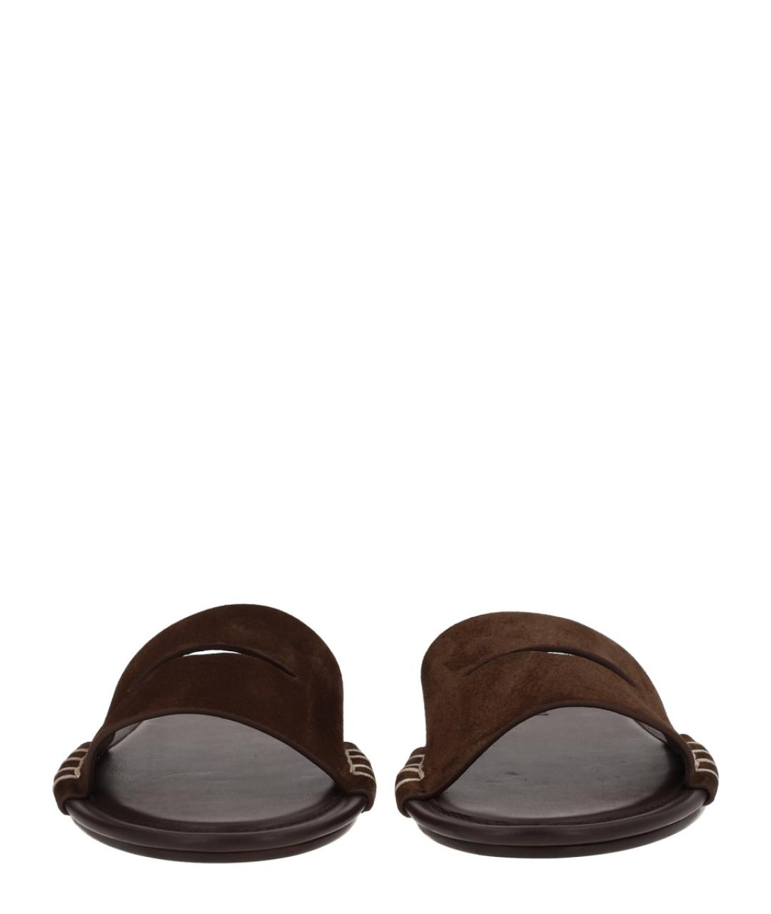 J.W.ANDERSON Коричневые кожаные шлепанцы, фото 3