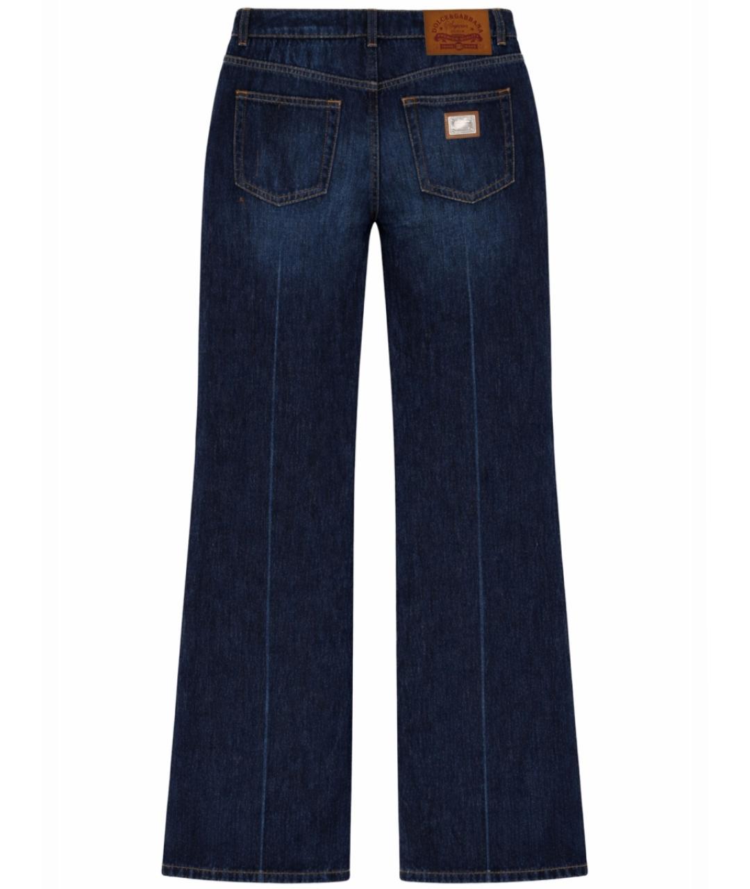 DOLCE&GABBANA Синие хлопковые прямые джинсы, фото 3