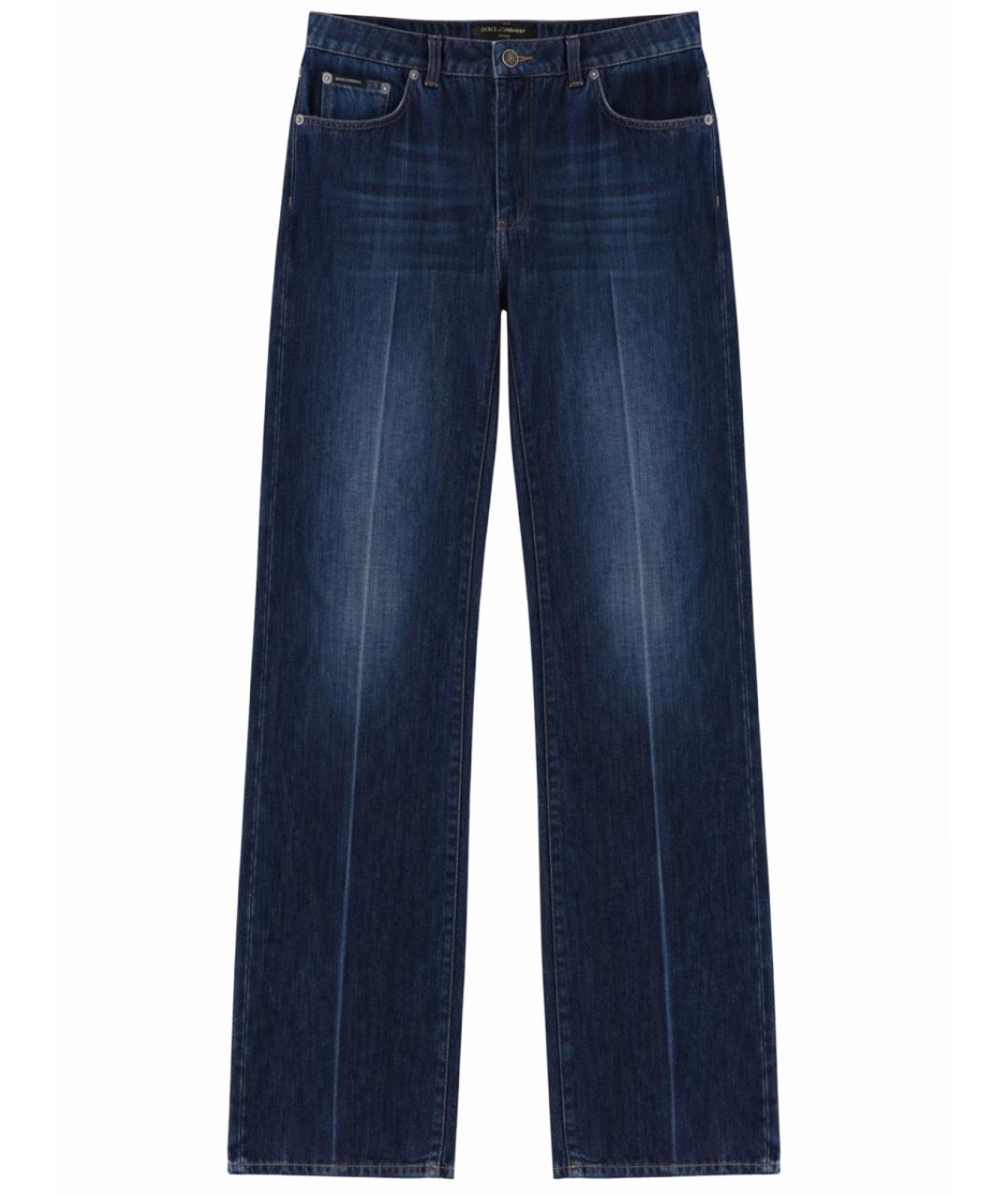 DOLCE&GABBANA Синие хлопковые прямые джинсы, фото 1
