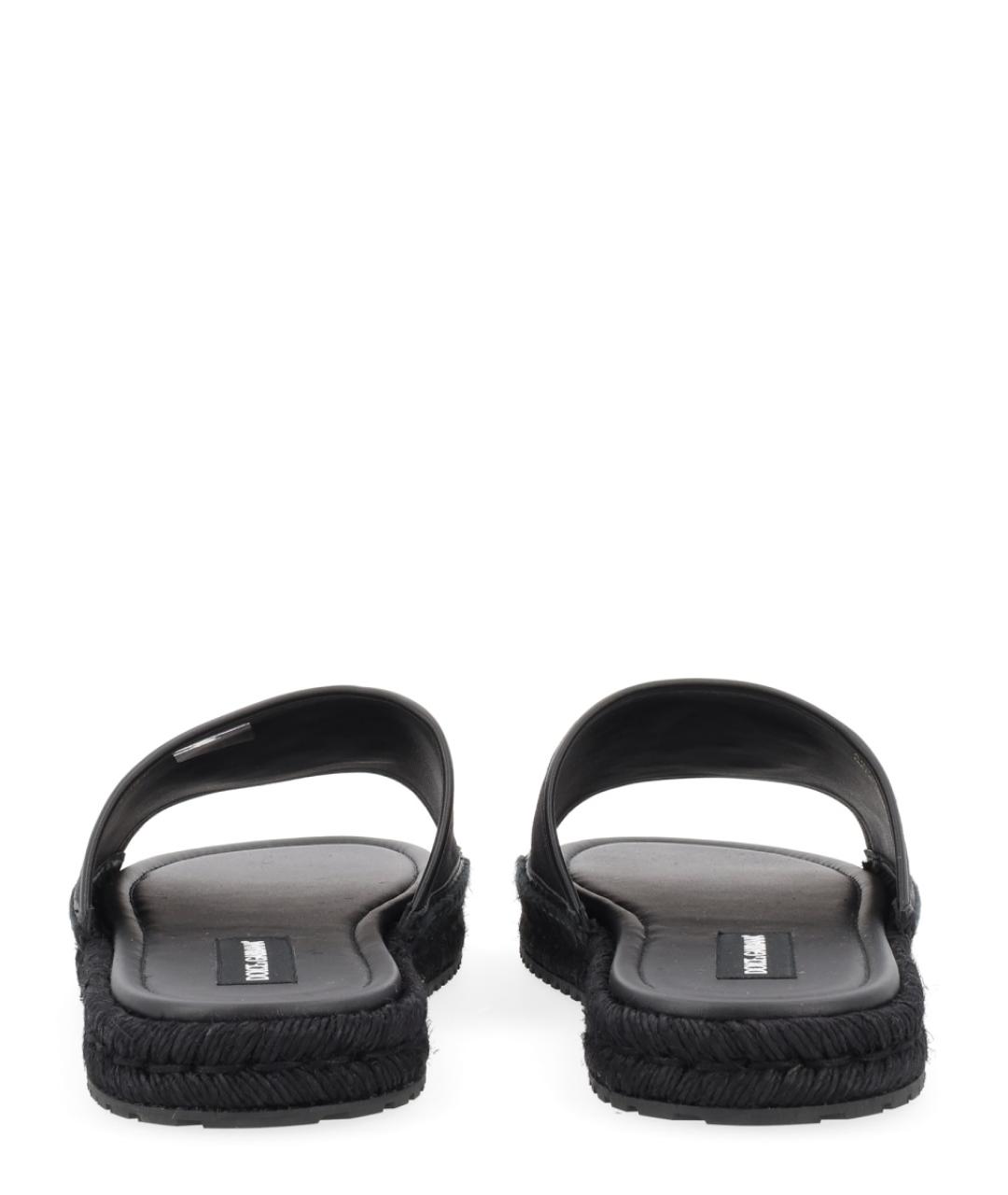 DOLCE&GABBANA Черные текстильные шлепанцы, фото 4