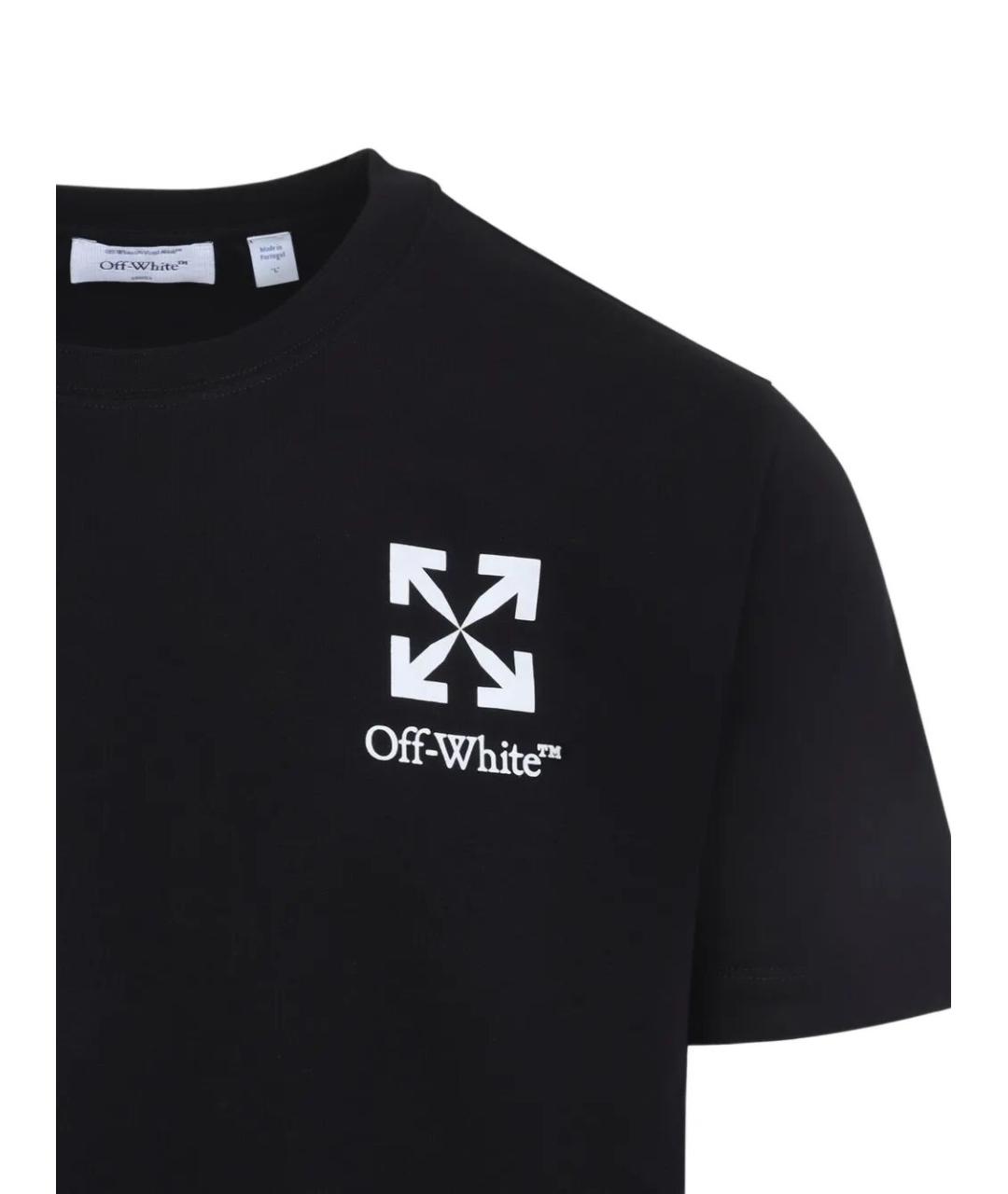 OFF-WHITE Черная хлопковая футболка, фото 3
