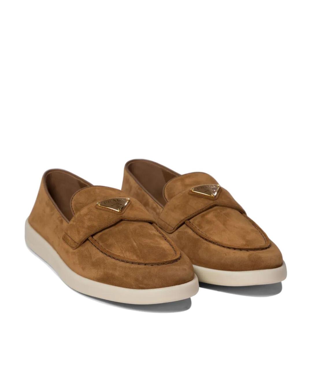 PRADA Коричневые кожаные лоферы, фото 2