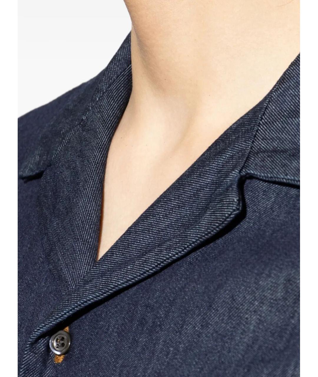 DRIES VAN NOTEN Синяя хлопковая кэжуал рубашка, фото 4