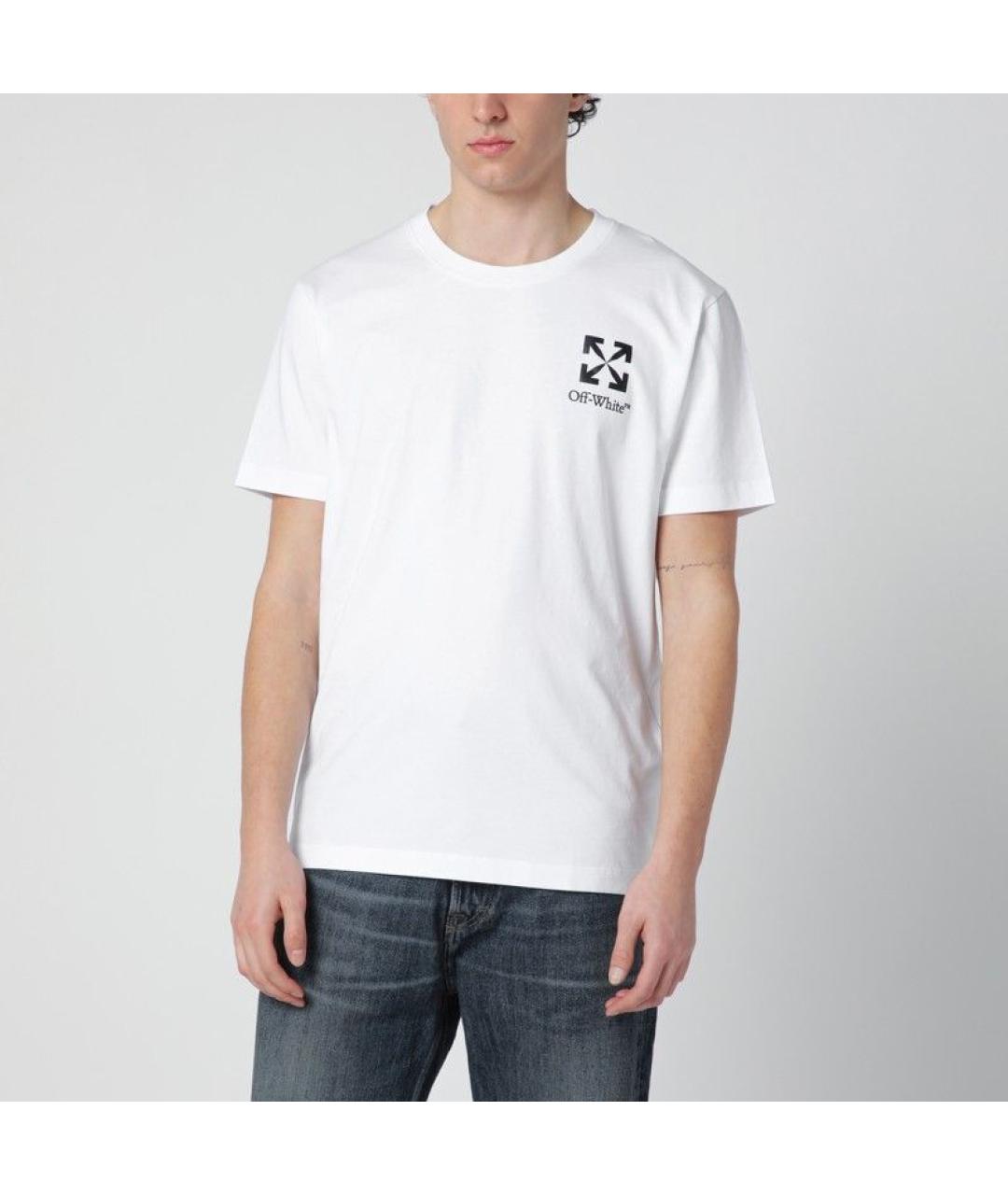 OFF-WHITE Белая хлопковая футболка, фото 3
