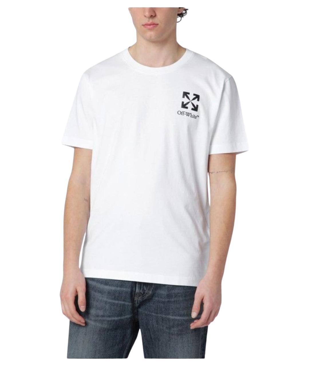 OFF-WHITE Белая хлопковая футболка, фото 1
