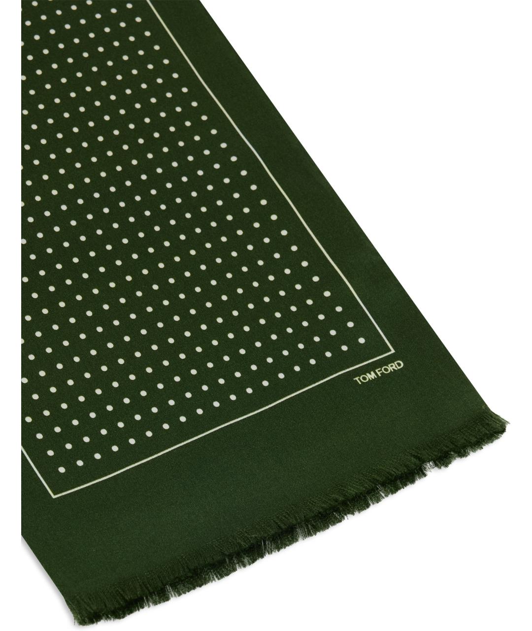 TOM FORD Зеленый шелковый шарф, фото 3