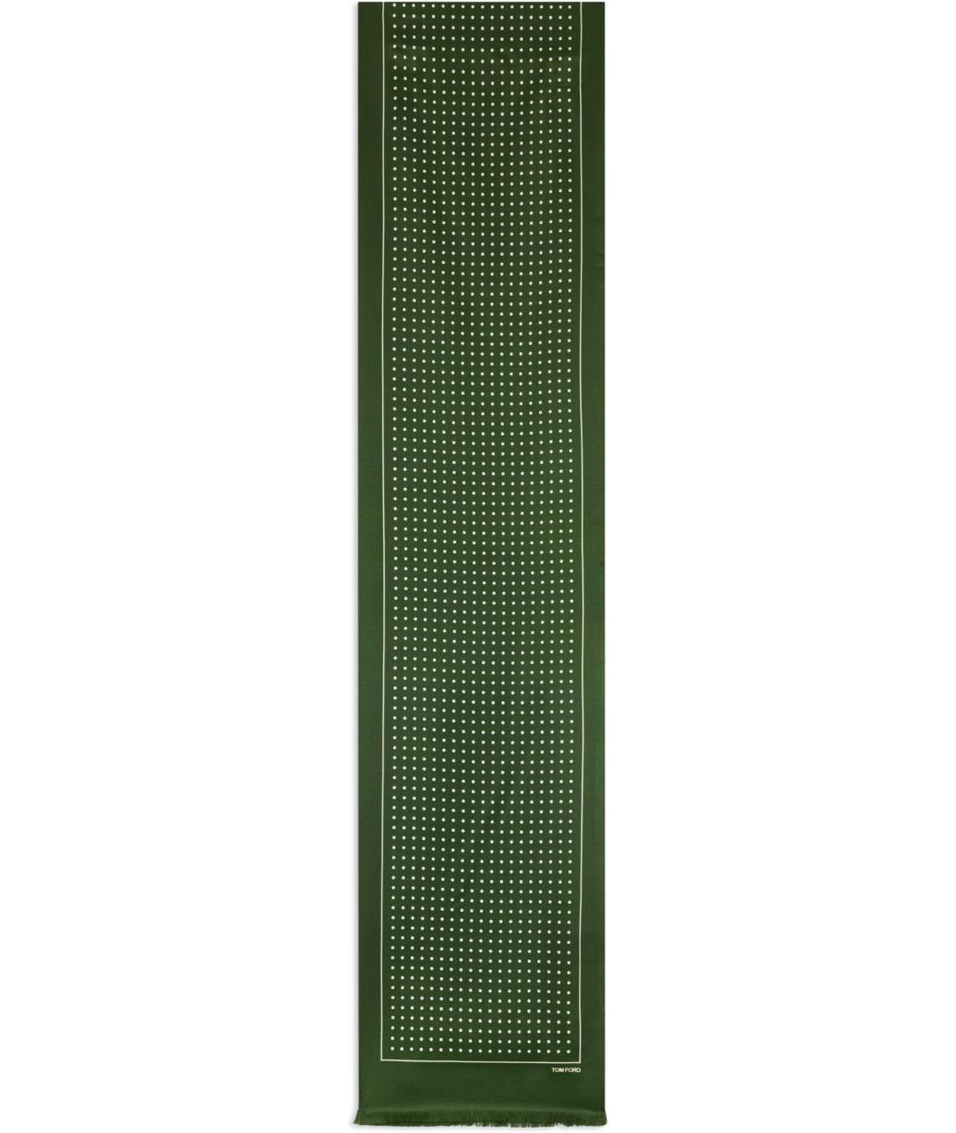 TOM FORD Зеленый шелковый шарф, фото 2