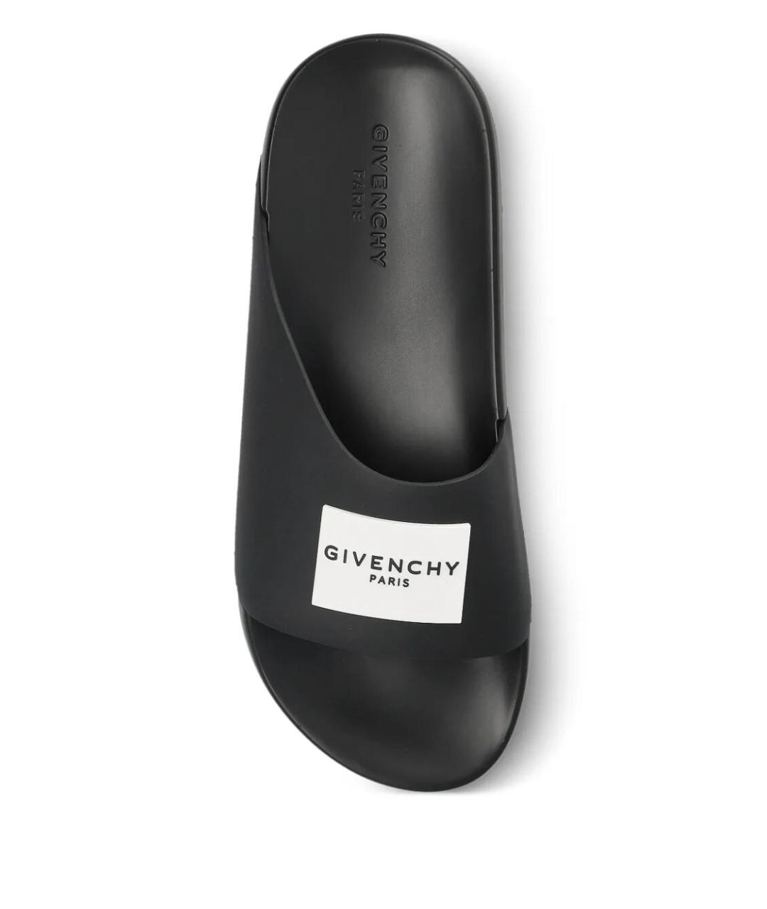GIVENCHY Черные шлепанцы из искусственной кожи, фото 4