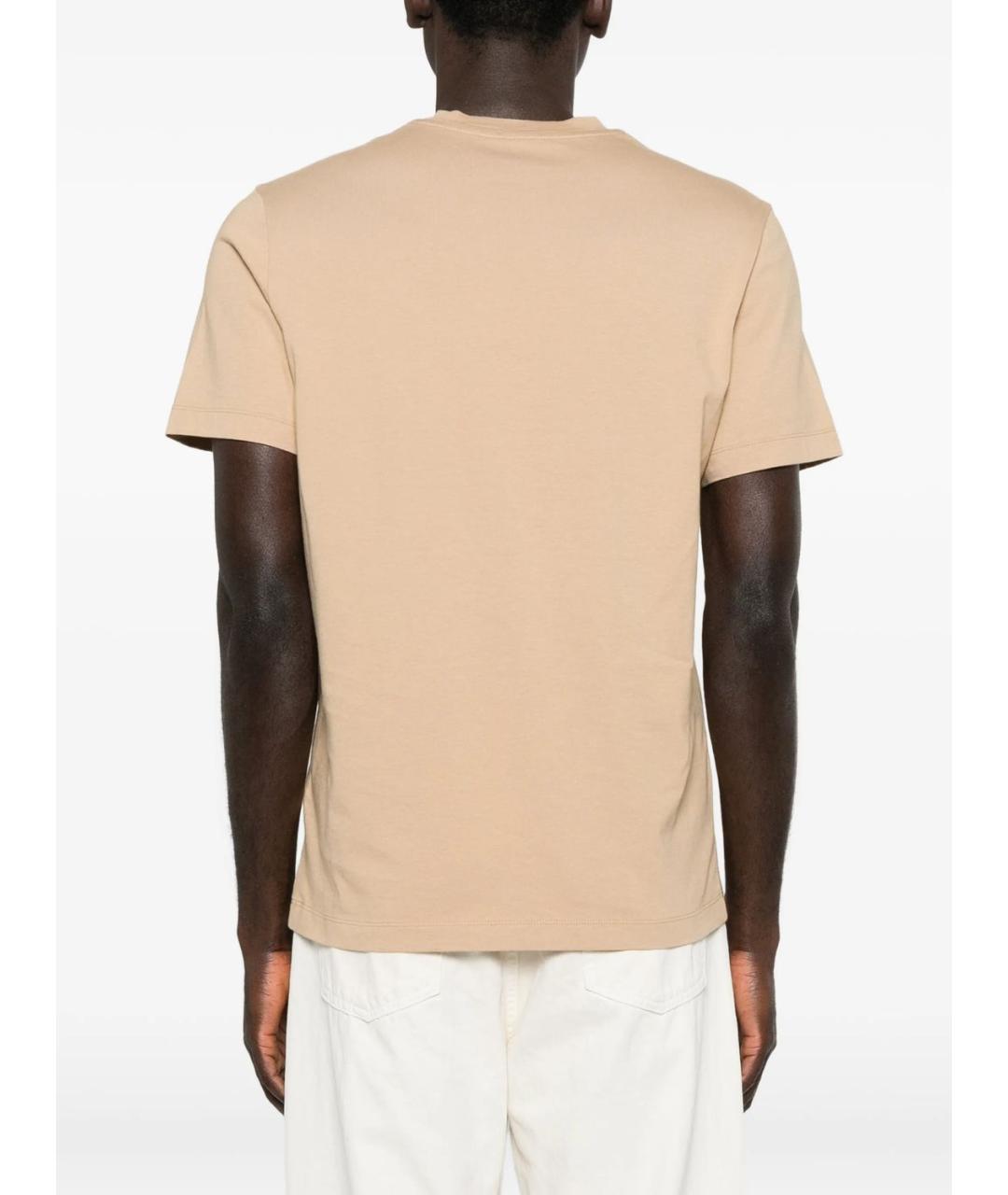 MONCLER Бежевая хлопковая футболка, фото 4