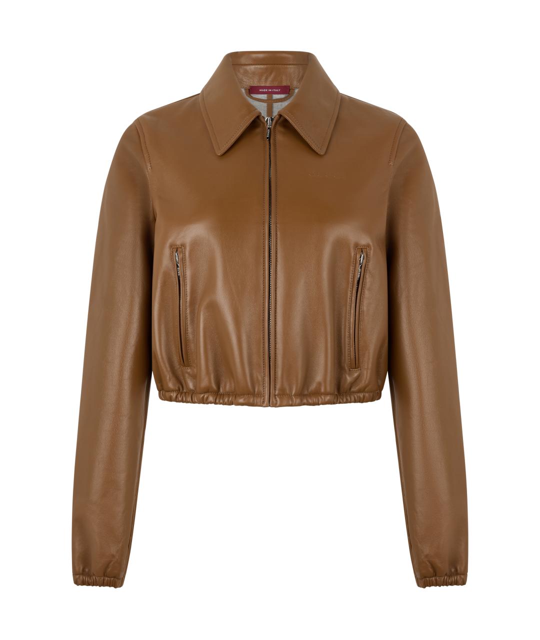 GUCCI Коричневая кожаная куртка, фото 1