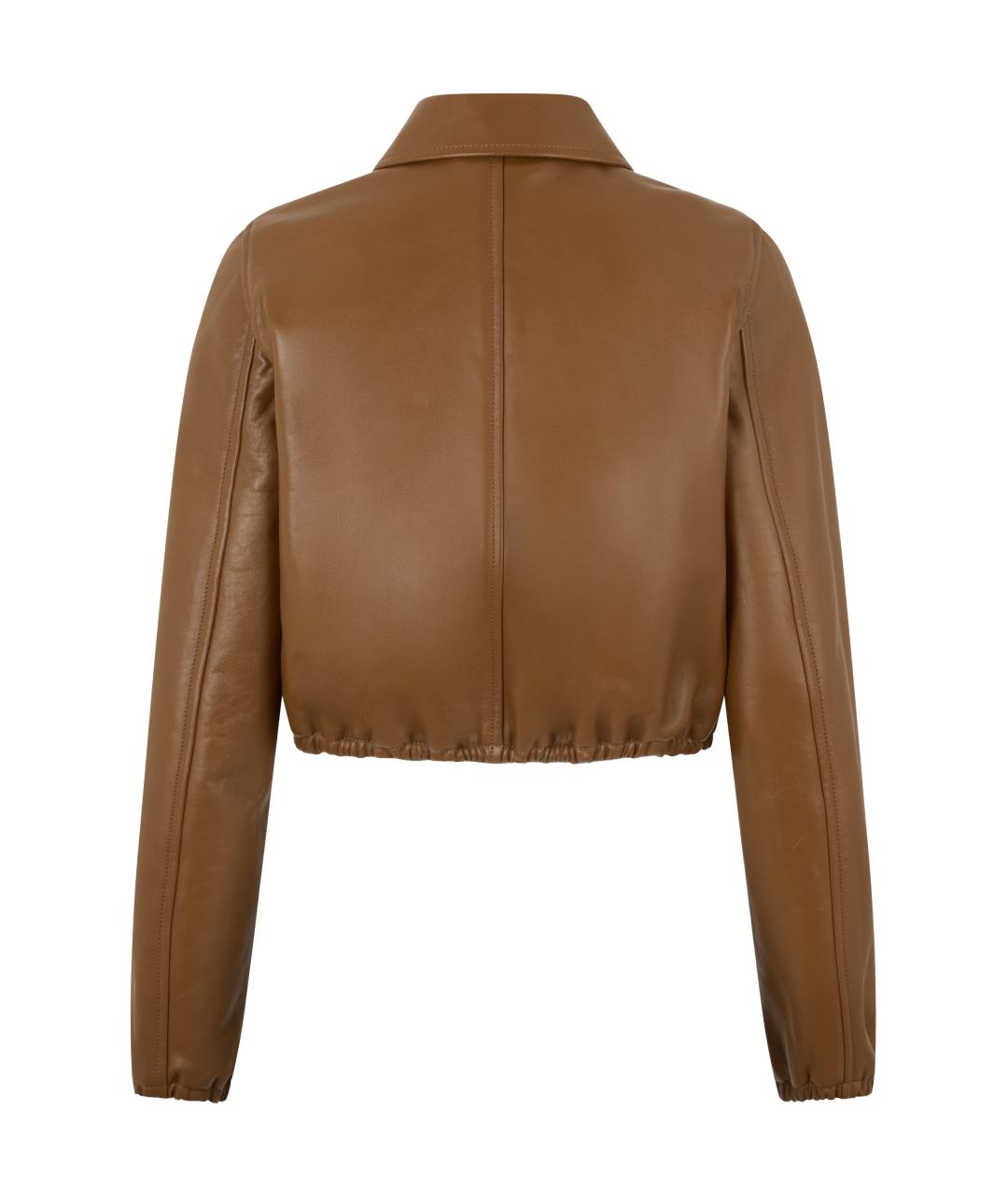 GUCCI Коричневая кожаная куртка, фото 2