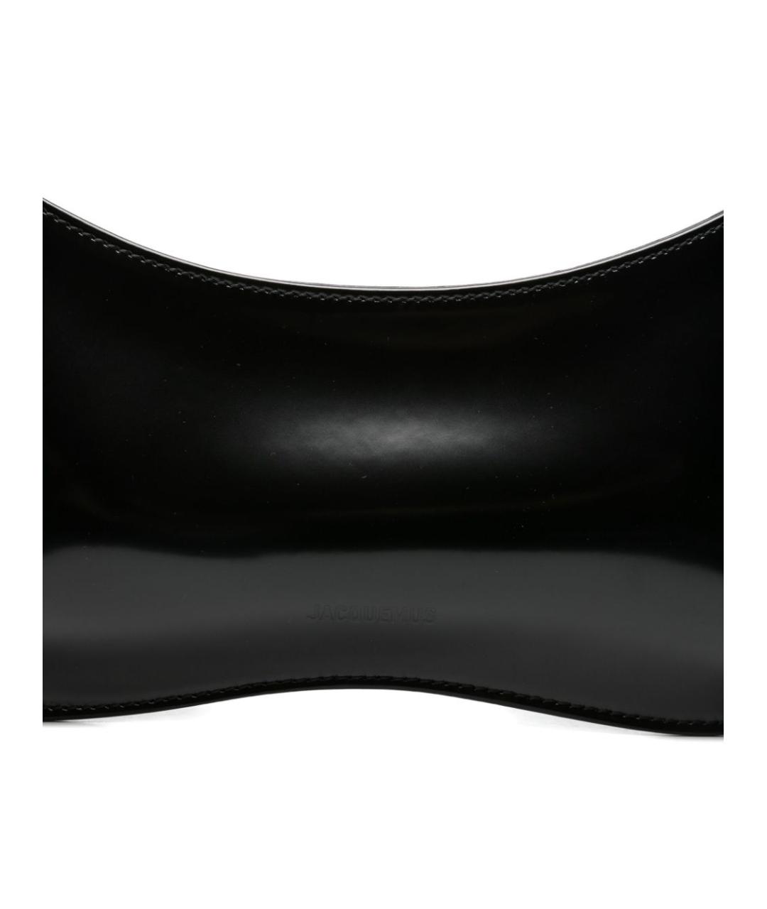 JACQUEMUS Черная кожаная сумка через плечо, фото 3