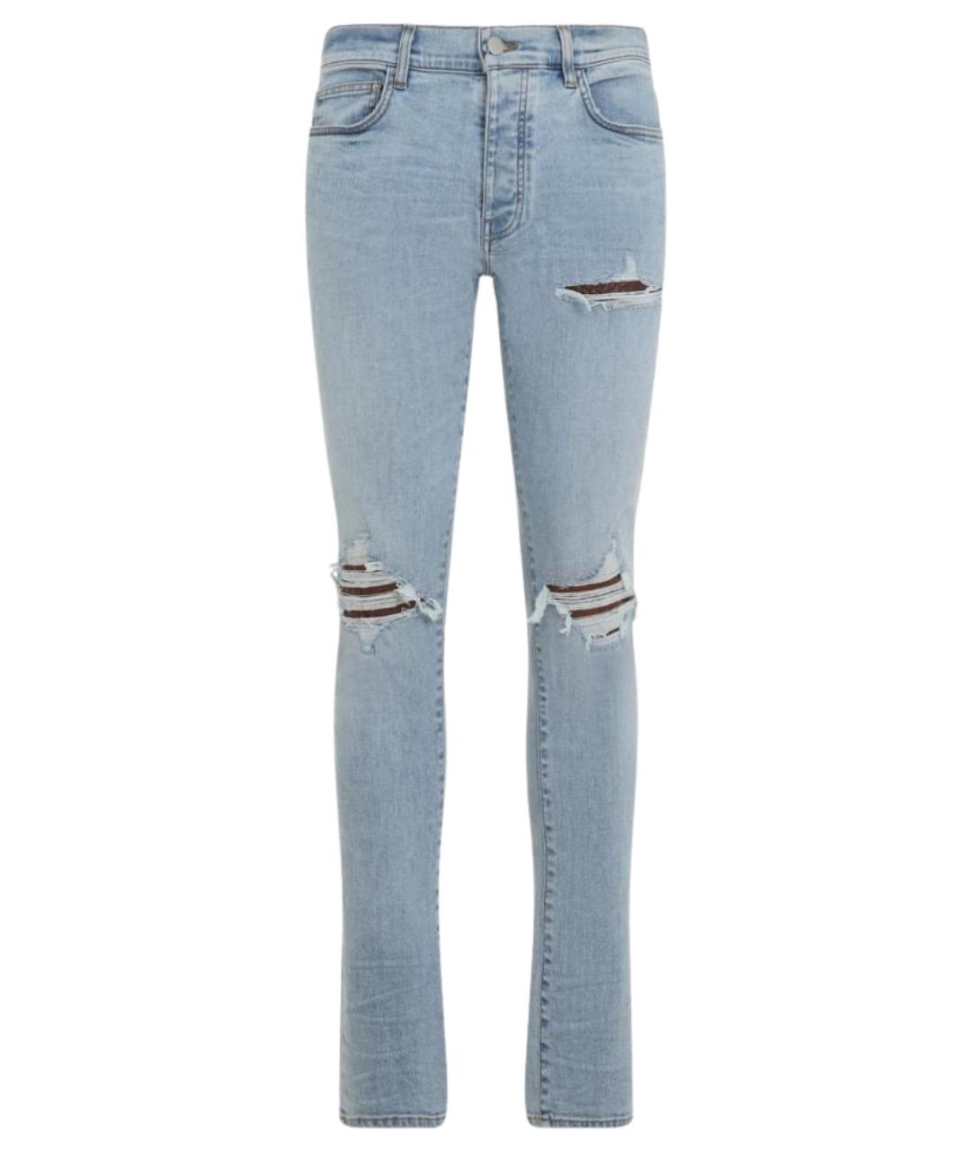 AMIRI Голубые хлопковые джинсы скинни, фото 1