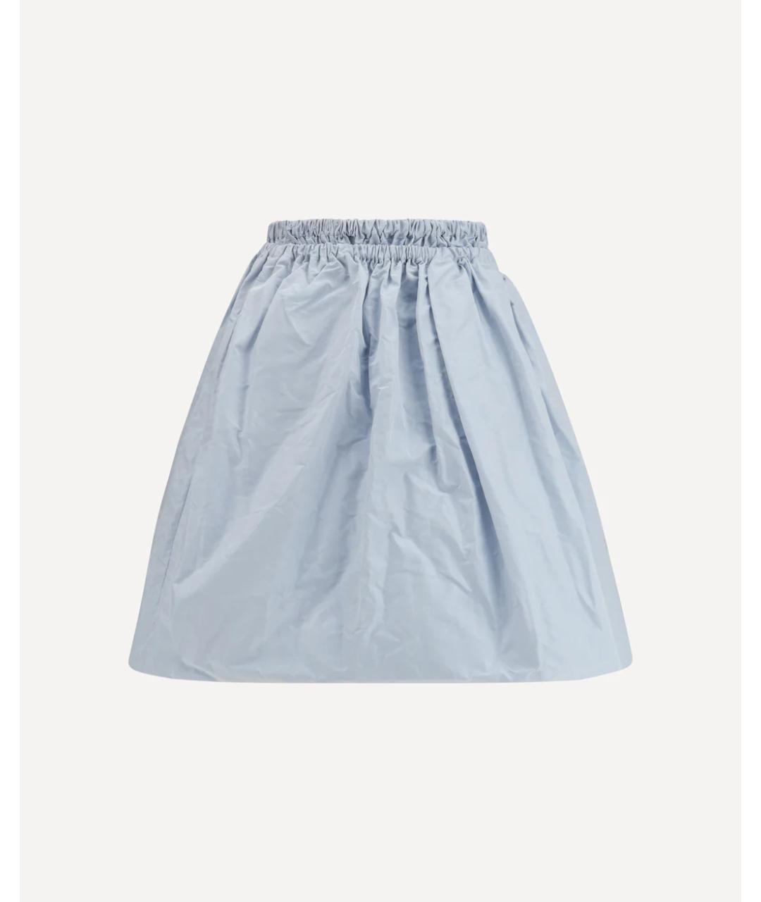 PRADA Голубая шелковая юбка мини, фото 7