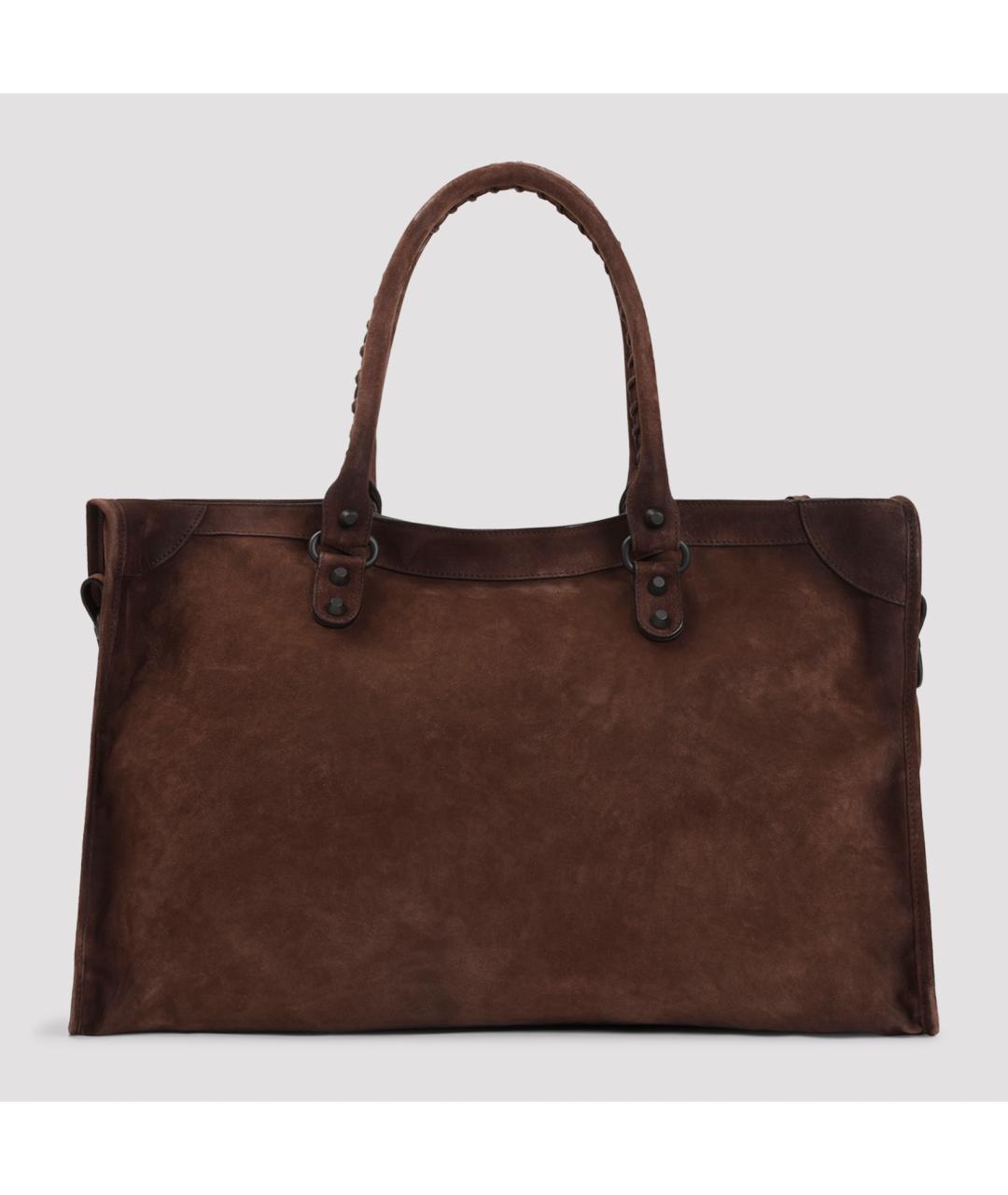 BALENCIAGA Коричневая кожаная сумка тоут, фото 5