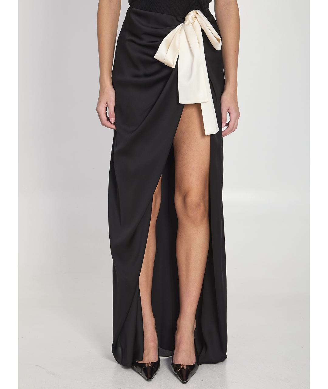 SAINT LAURENT Черная шелковая юбка макси, фото 6