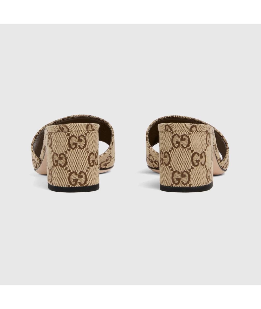 GUCCI Бежевые текстильные мюли, фото 4