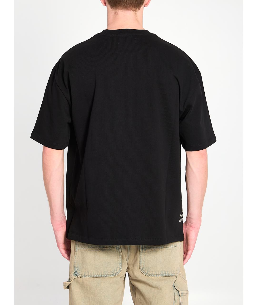 AMIRI Черная хлопковая футболка, фото 4
