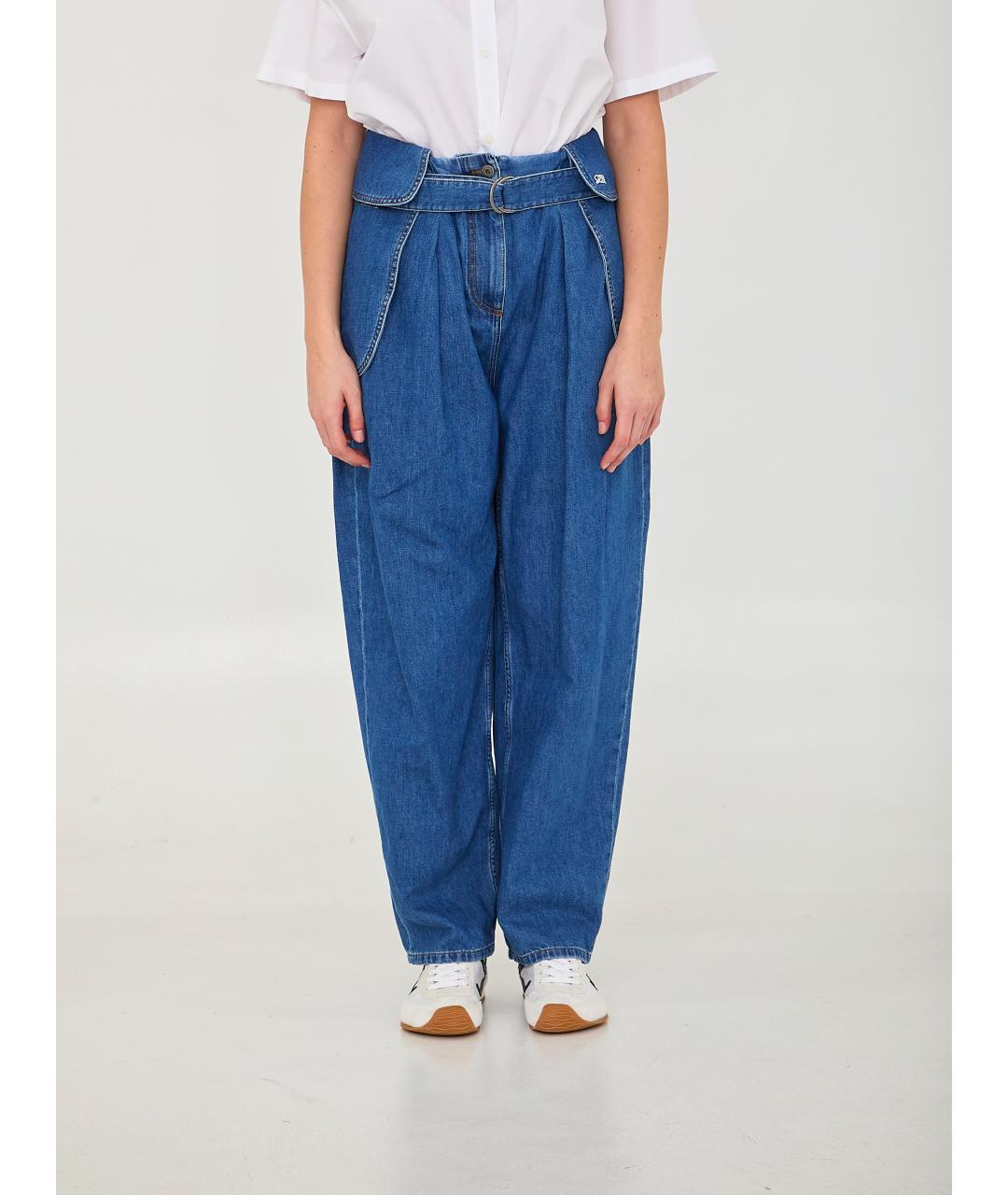 LOEWE Синие хлопковые прямые джинсы, фото 2