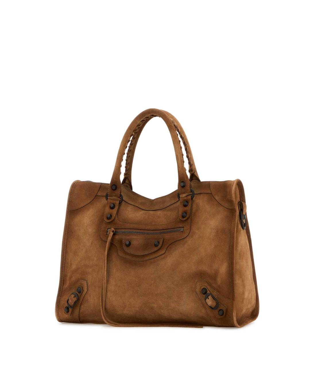 BALENCIAGA Коричневая кожаная сумка тоут, фото 2