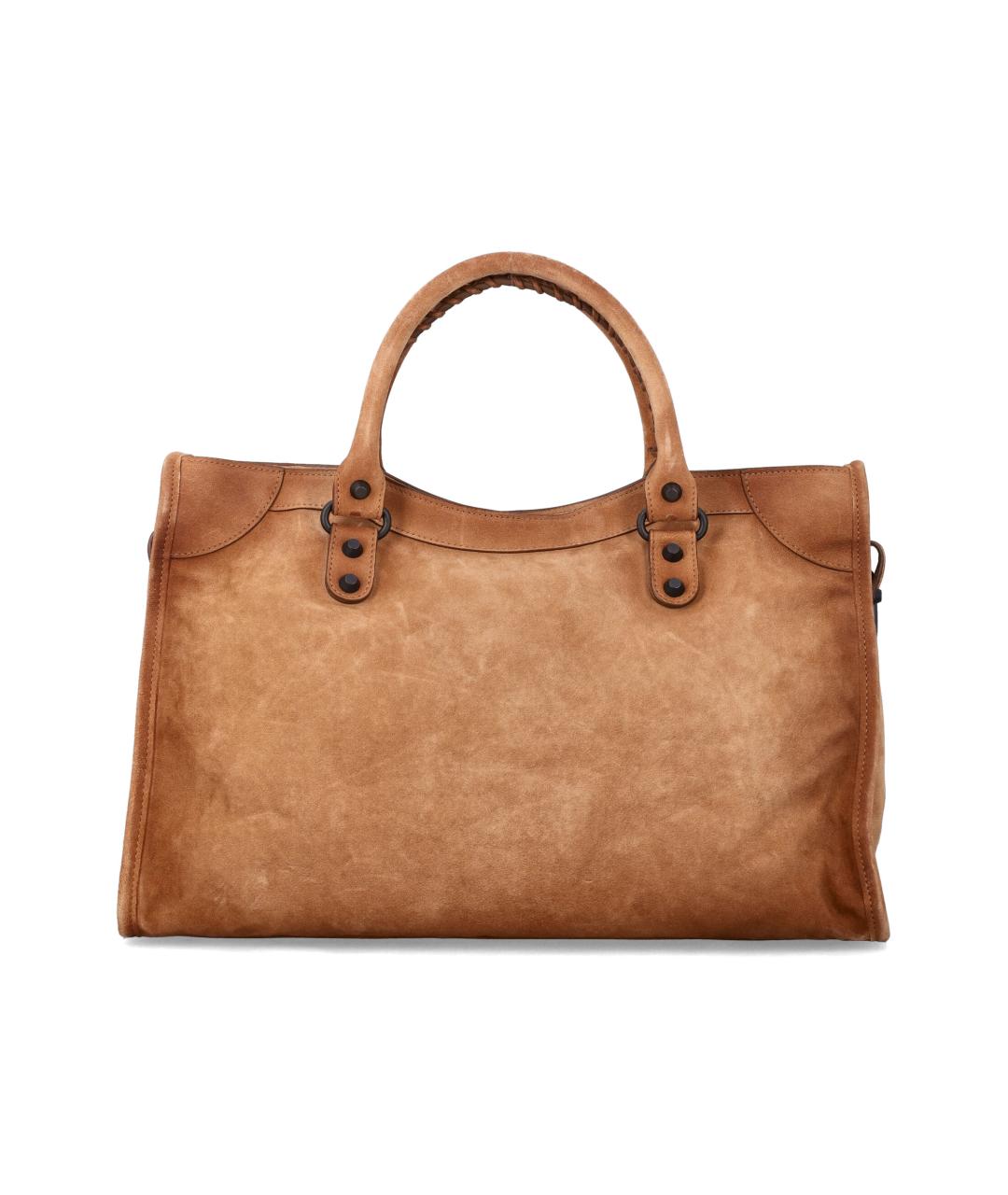 BALENCIAGA Коричневая кожаная сумка тоут, фото 3