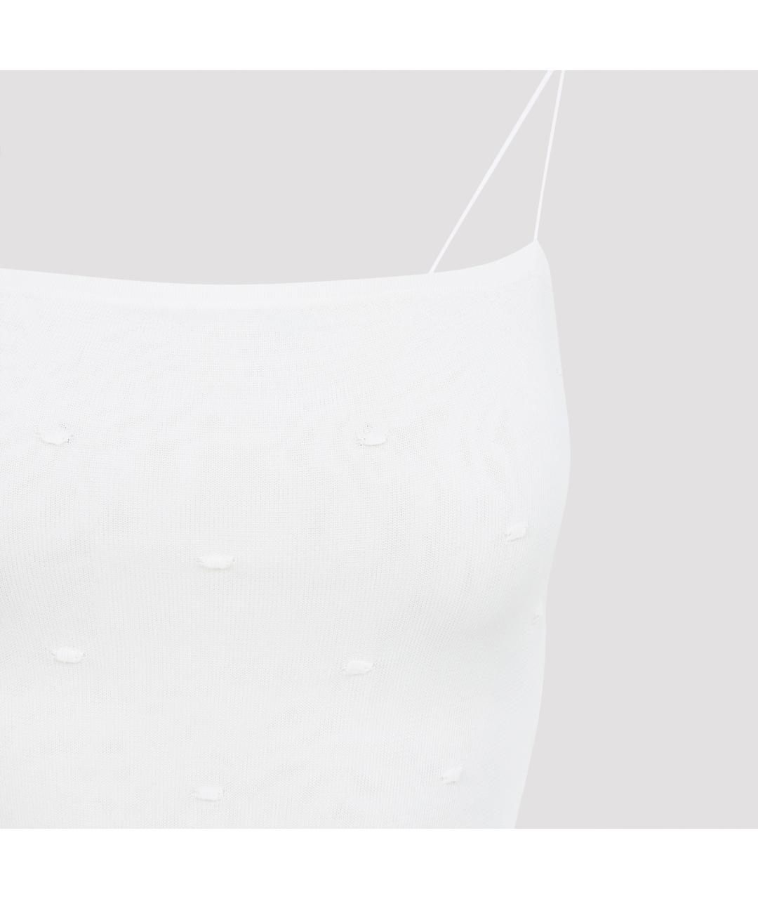 JACQUEMUS Белое вискозное коктейльное платье, фото 4