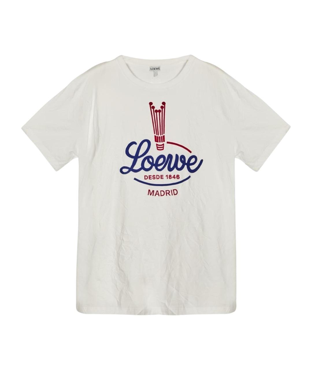 LOEWE Белая хлопковая футболка, фото 1