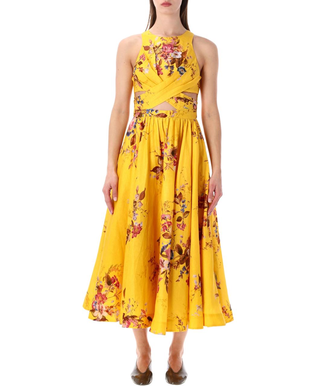 ZIMMERMANN Мульти льняное повседневное платье, фото 1