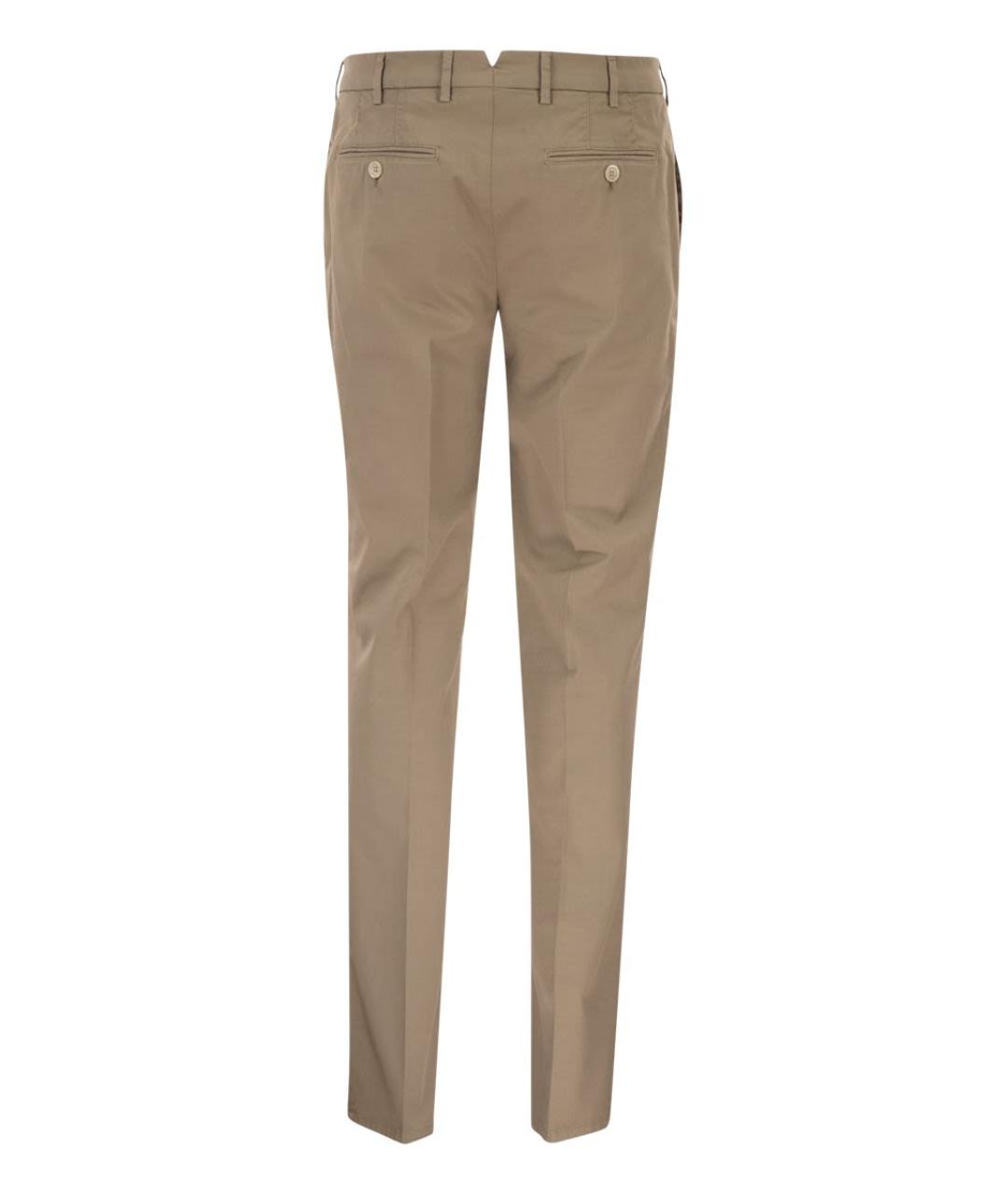 BRUNELLO CUCINELLI Бежевые хлопковые повседневные брюки, фото 2