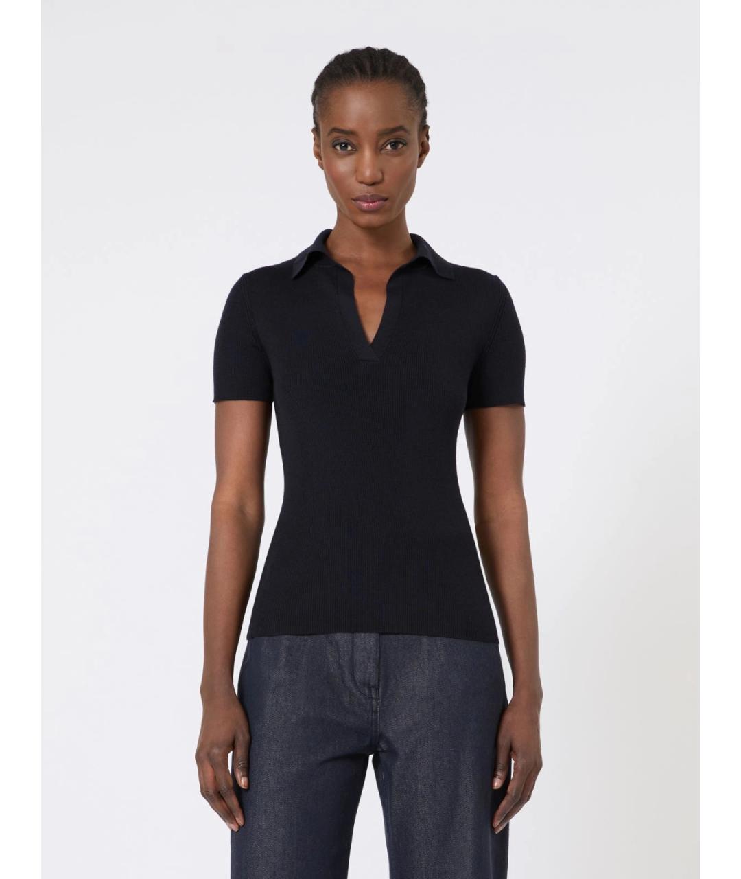 MAX MARA Синяя шерстяная футболка, фото 3