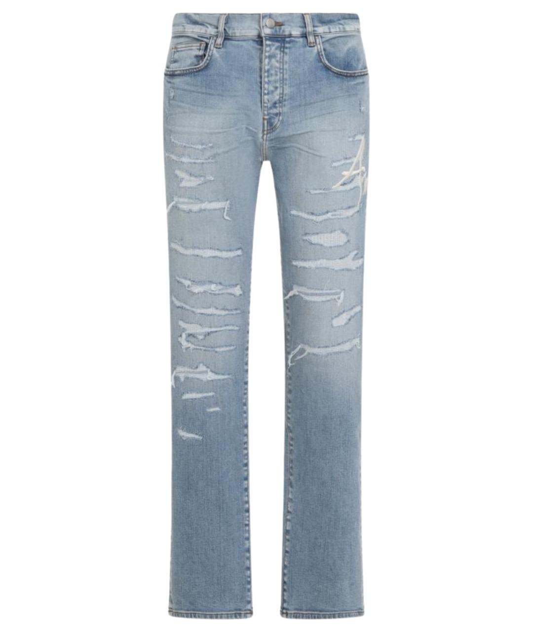 AMIRI Голубые хлопковые джинсы скинни, фото 1