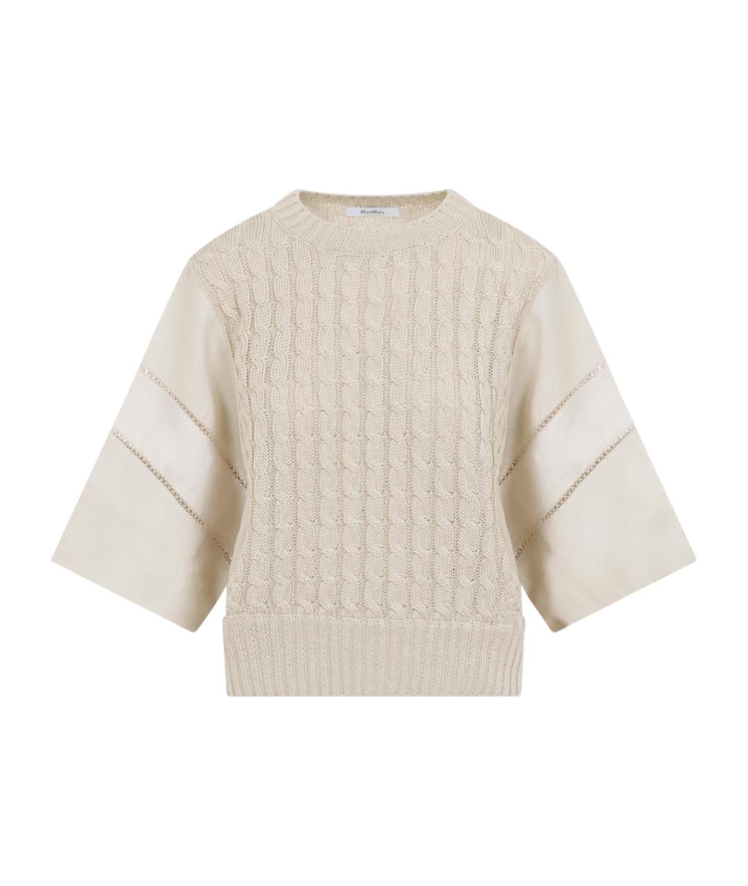 MAX MARA Бежевый льняной джемпер / свитер, фото 1