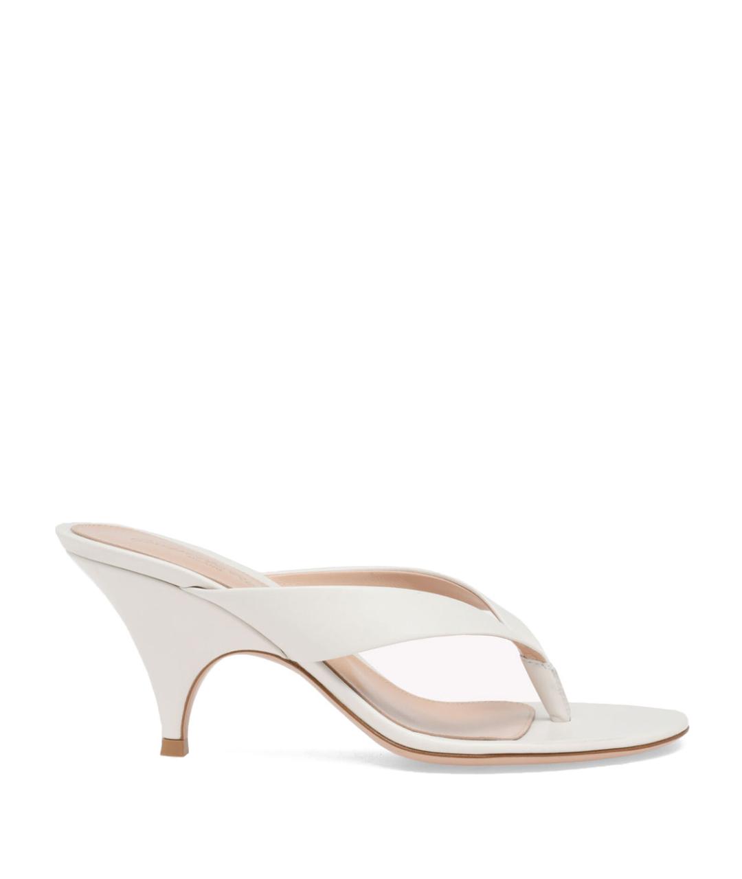 GIANVITO ROSSI Белые кожаные мюли, фото 1