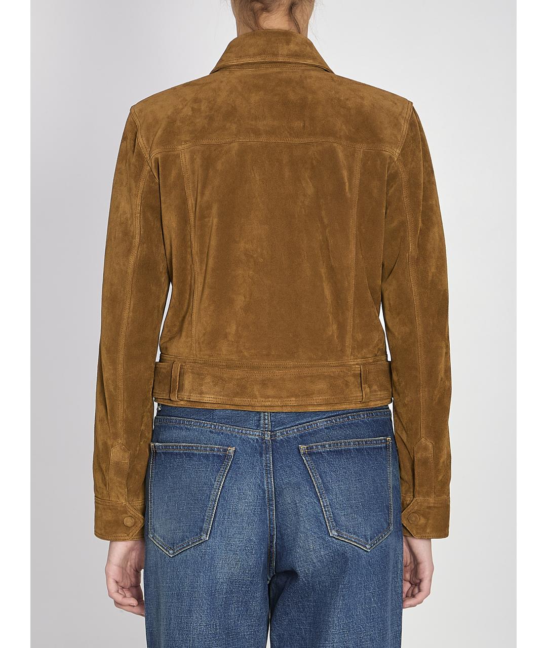 SAINT LAURENT Коричневая замшевая куртка, фото 4