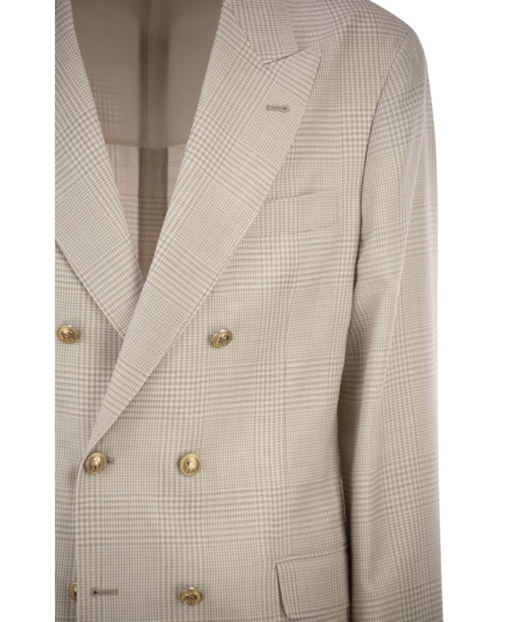 BRUNELLO CUCINELLI Бежевый шерстяной пиджак, фото 4