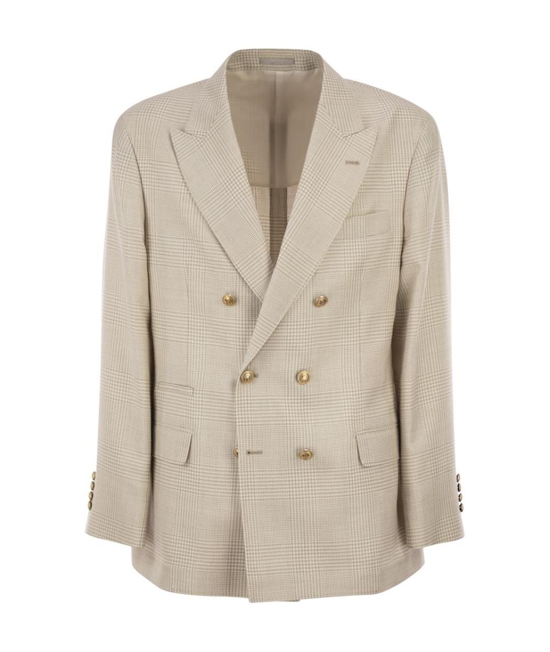 BRUNELLO CUCINELLI Бежевый шерстяной пиджак, фото 1