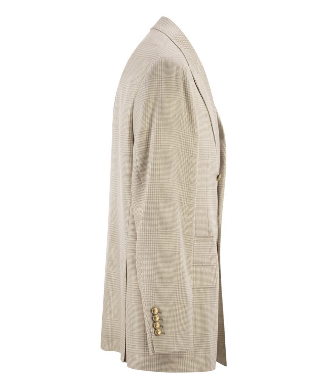 BRUNELLO CUCINELLI Бежевый шерстяной пиджак, фото 3
