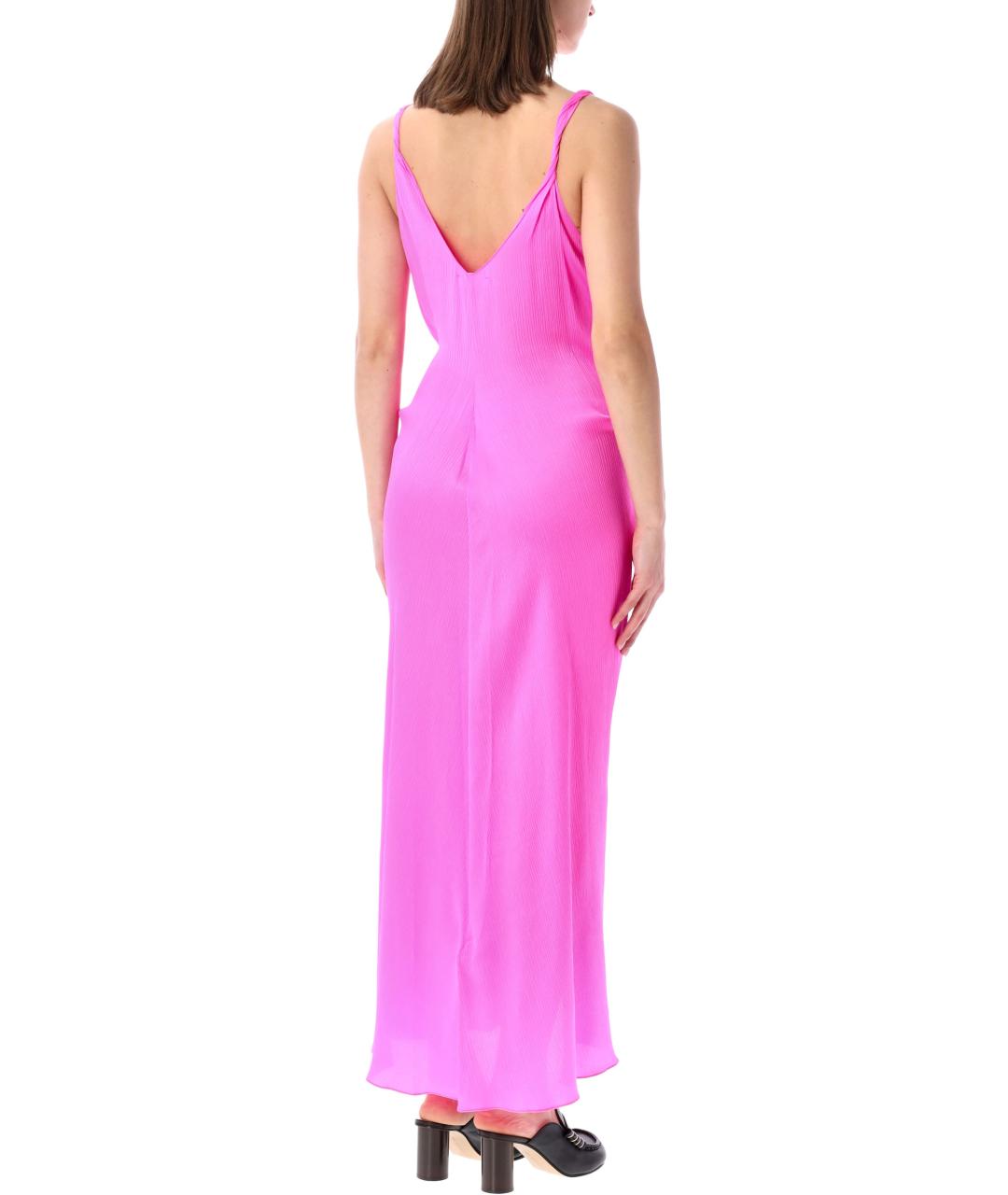 J.W.ANDERSON Фуксия шелковое коктейльное платье, фото 2