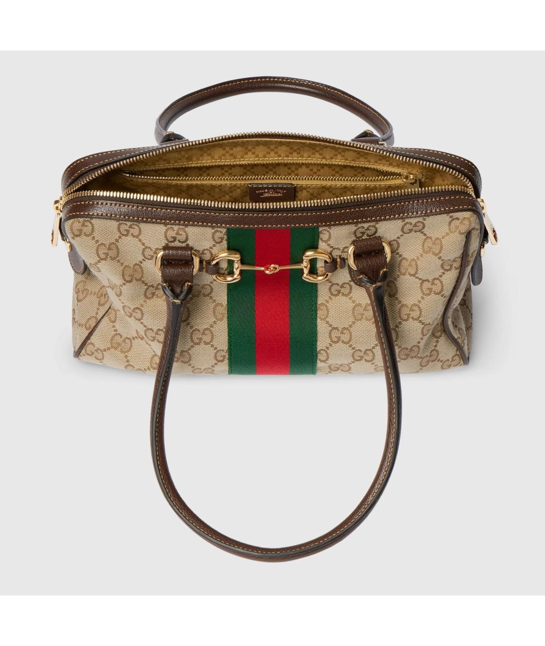 GUCCI Бежевая тканевая сумка через плечо, фото 5