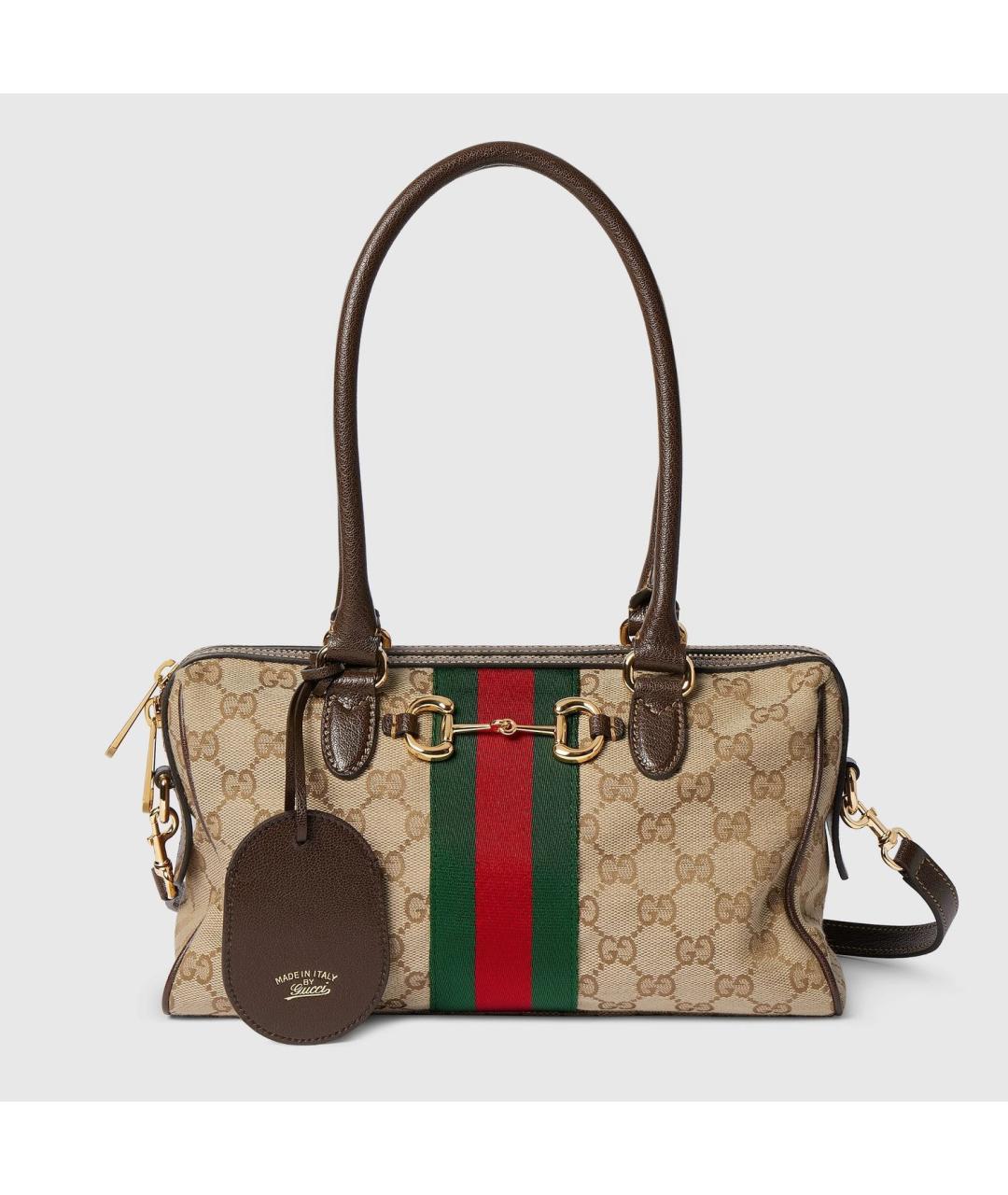 GUCCI Бежевая тканевая сумка через плечо, фото 6