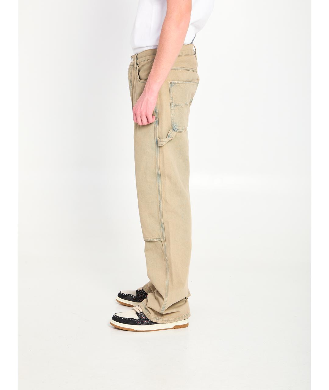 AMIRI Бежевые хлопковые прямые джинсы, фото 3