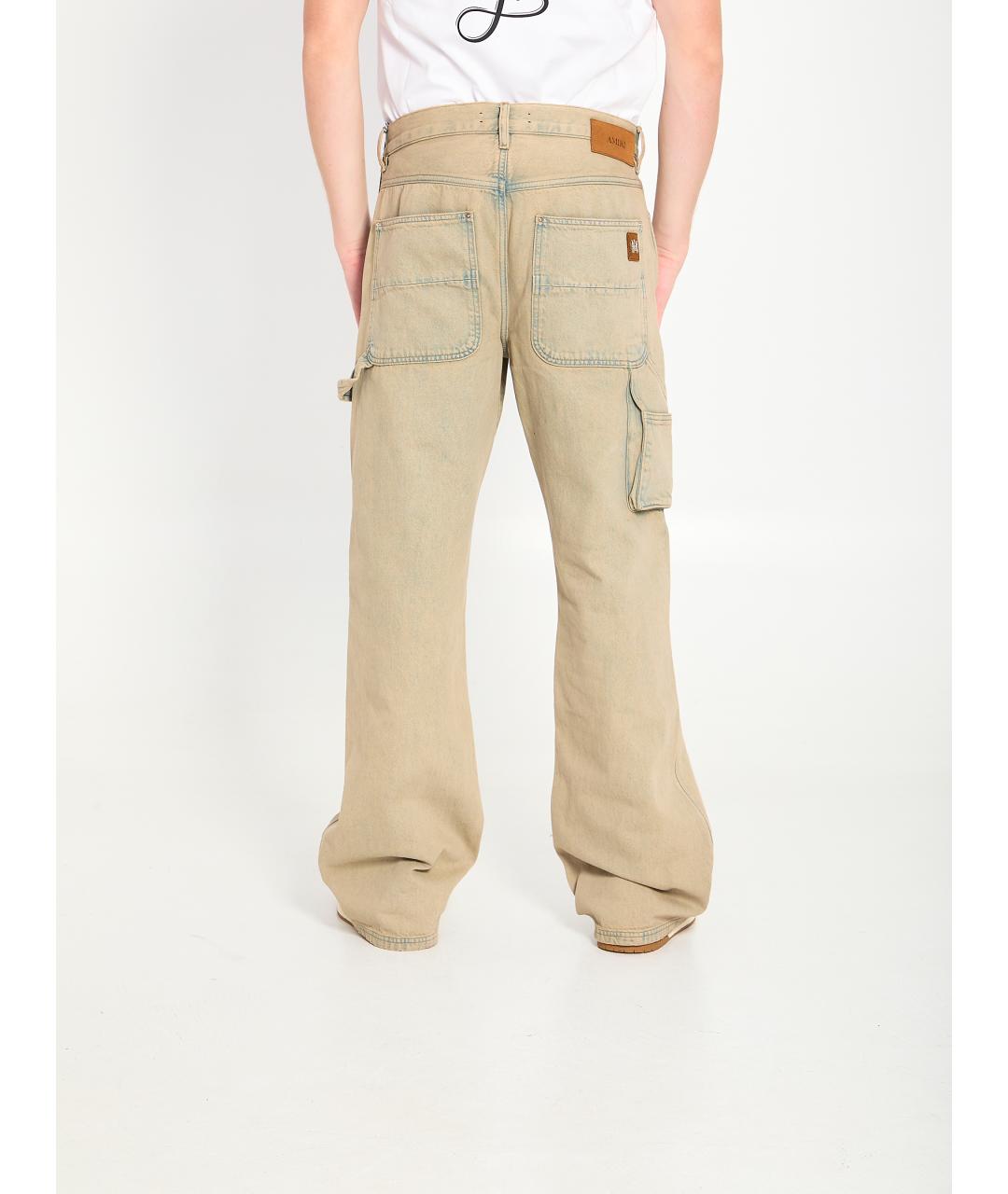 AMIRI Бежевые хлопковые прямые джинсы, фото 4