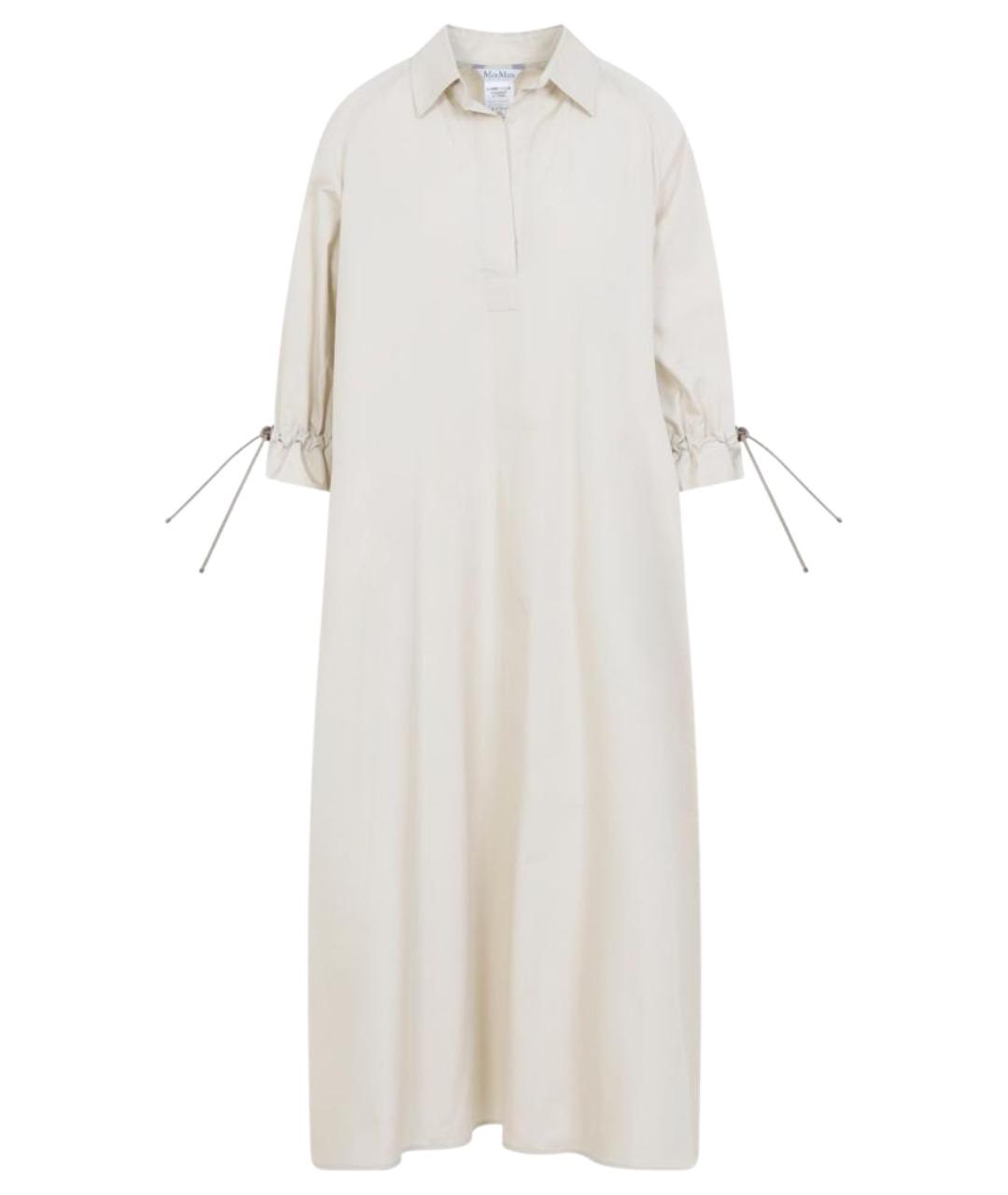MAX MARA Белое хлопковое повседневное платье, фото 1