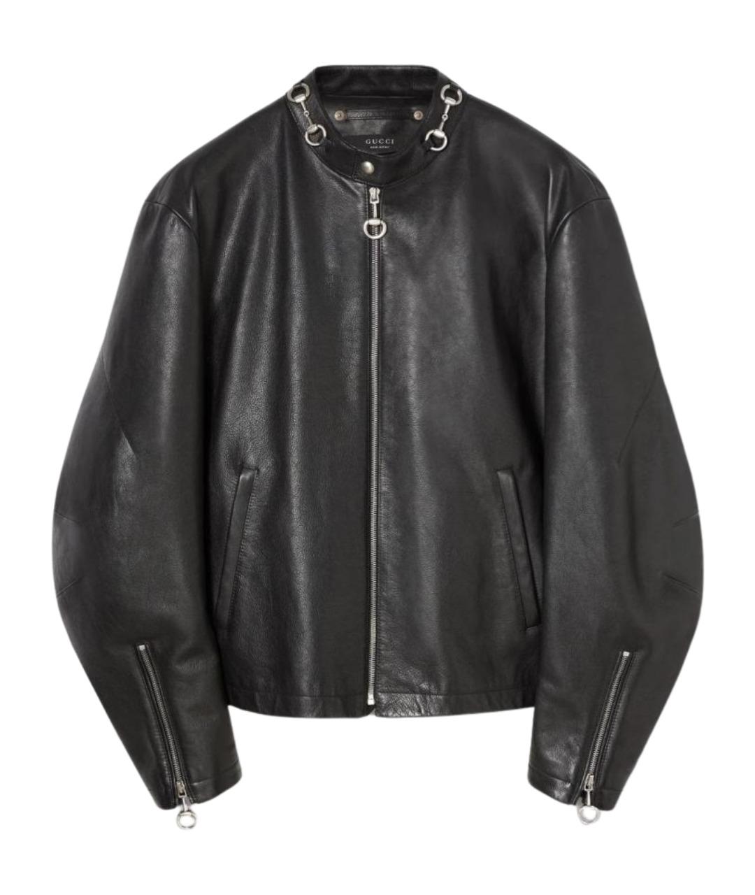 GUCCI Черная кожаная куртка, фото 1
